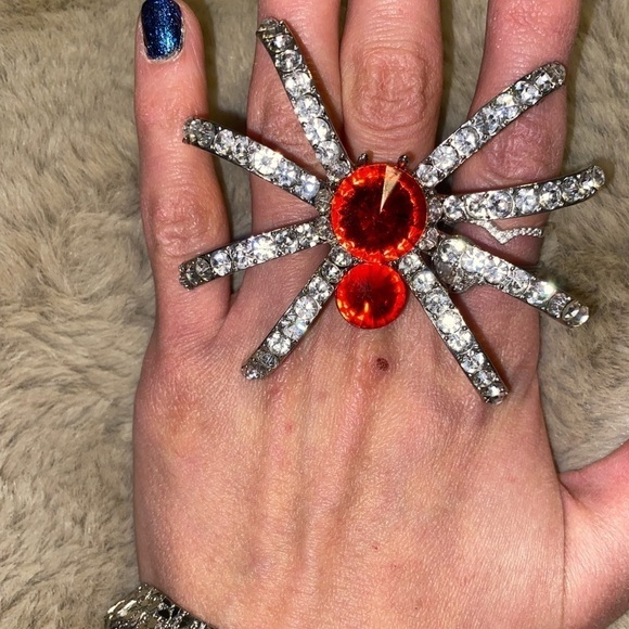 VINTAGE LBVYR Halloween Costume Cocktail Ring Spider Adjustable OS - Picture 6 of 10